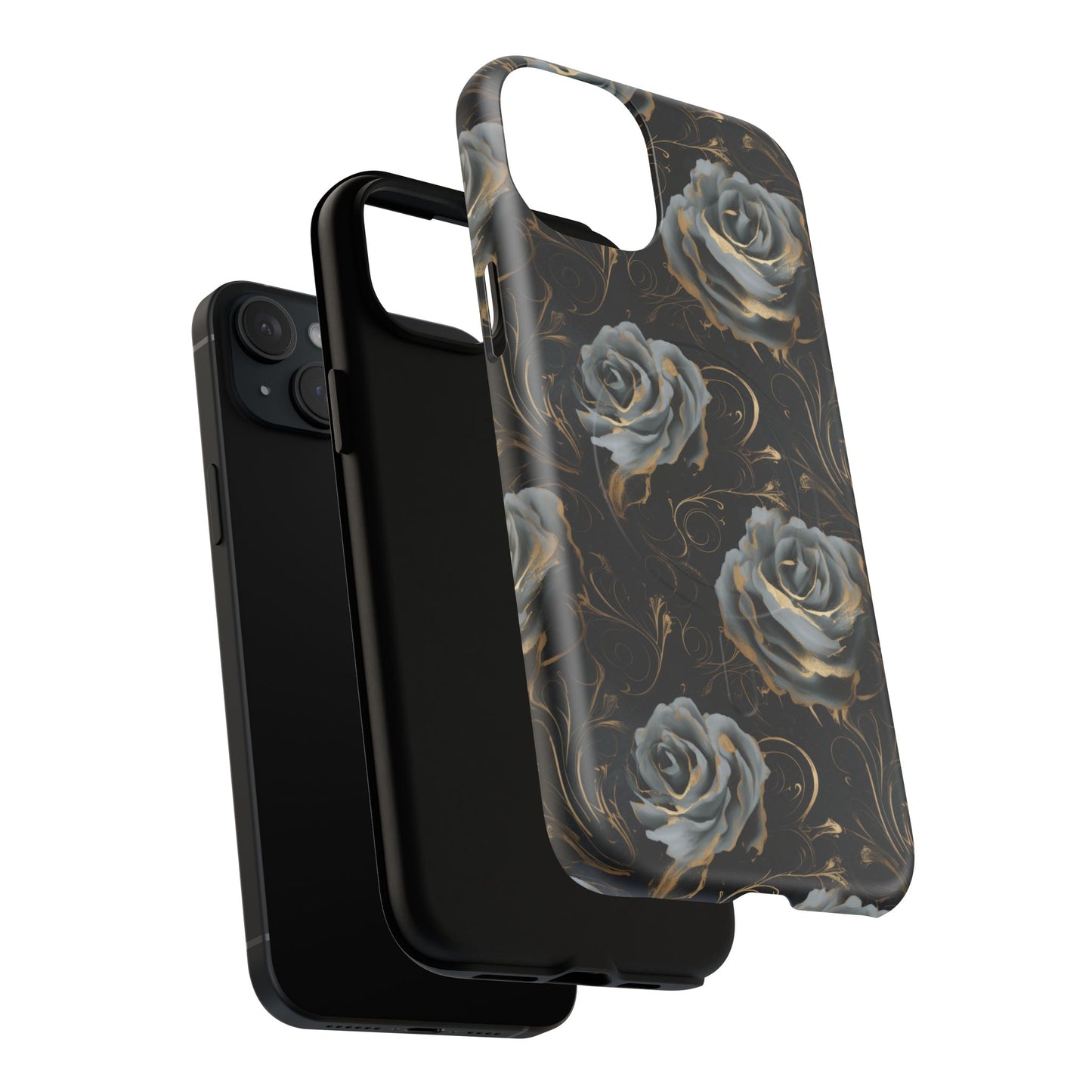 Midnight Bloom Tough iPhone Magnetic Cases,  iPhone 14, iPhone 15, iPhone 16, Pro, Pro Max, Plus MagSafe Case, Protective Tech Accessories, Gift for Her, Floral Design