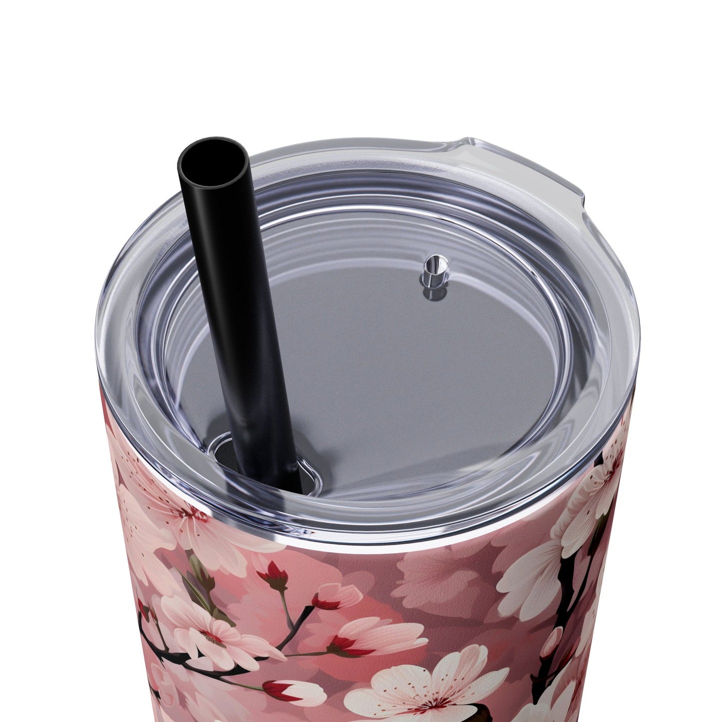 Cherry Blossom Skinny Tumbler with Straw - 20oz Floral Drinkware