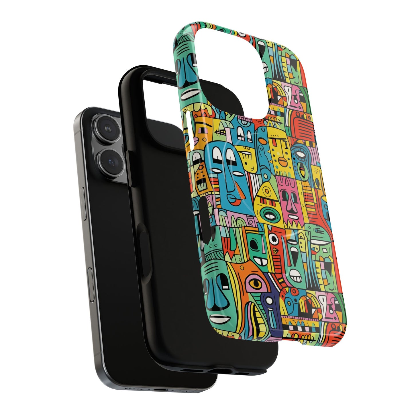 Vibrant Art Magnetic Phone Case, Colorful Protector, Unique iPhone Case, Gift for Artists, Trendy Tech Accessory