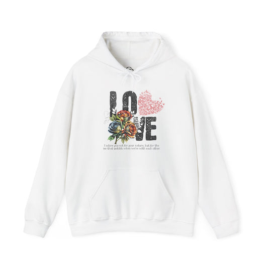 Love Floral Sweatshirt - Unisex Heavy Blend™ Hooded Pullover for Comfort and Style