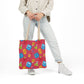 Personalized Kawaii Composition Book Inspired Canvas Tote Bag with Colorful Straps, Cute School Bag, Eco-Friendly Tote, Back to School Shopping Bag, Teacher Gift Idea