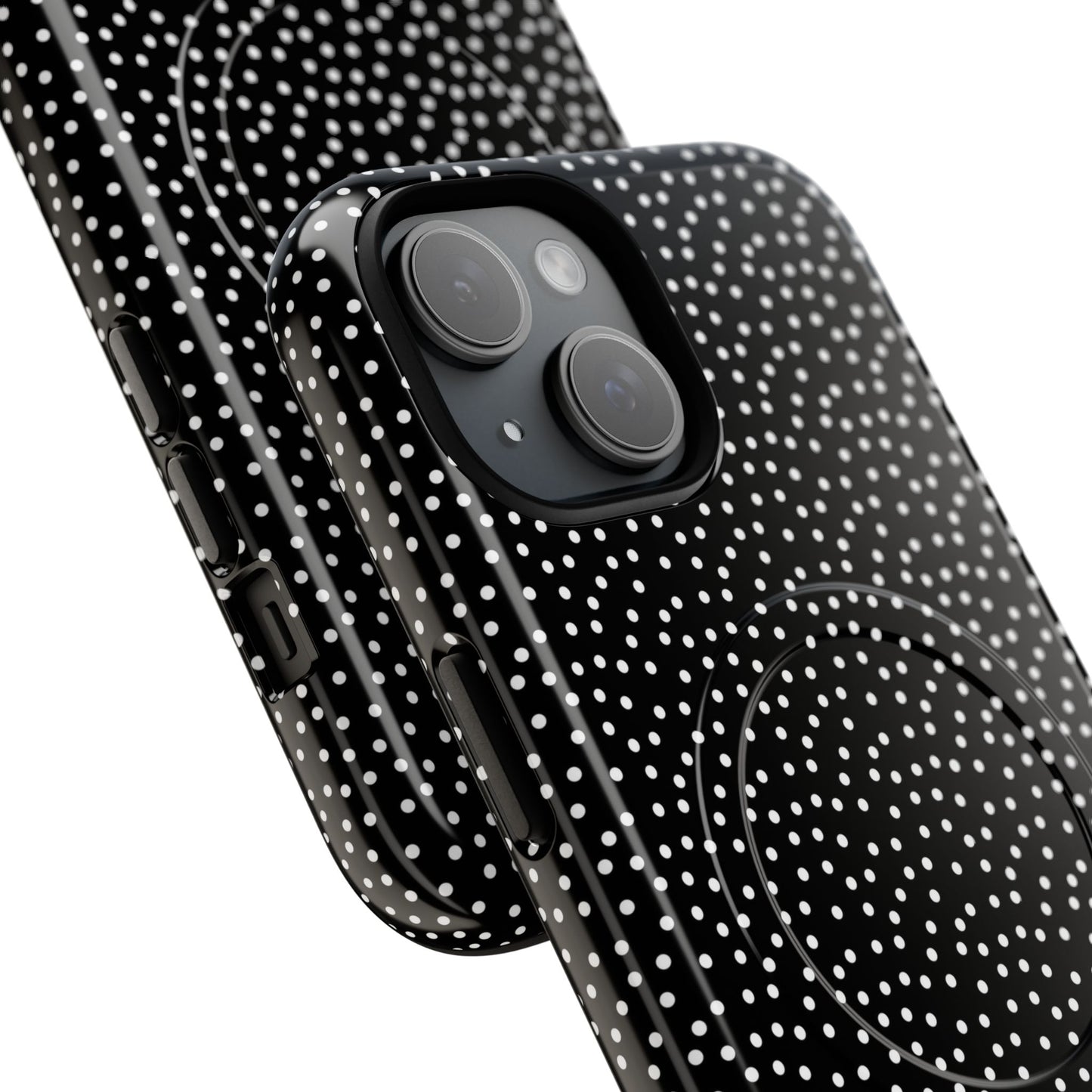 Small Polka Dot Tough iPhone Magnetic Case, Durable iPhone Accessories, Gifts for Tech Lovers, Modern Design.