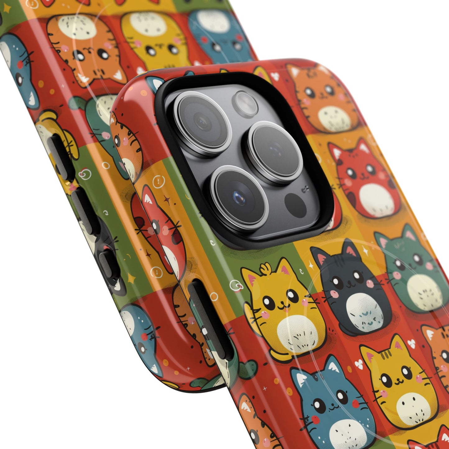 Cute Kawaii Cat iPhone Case, Tough Magnetic iPhone Case, Animal Lover Gift, Kawaii iPhone Cover, Fun Cat Design