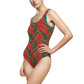 Red Tropical Bliss Women's Classic One-Piece Swimsuit (AOP)