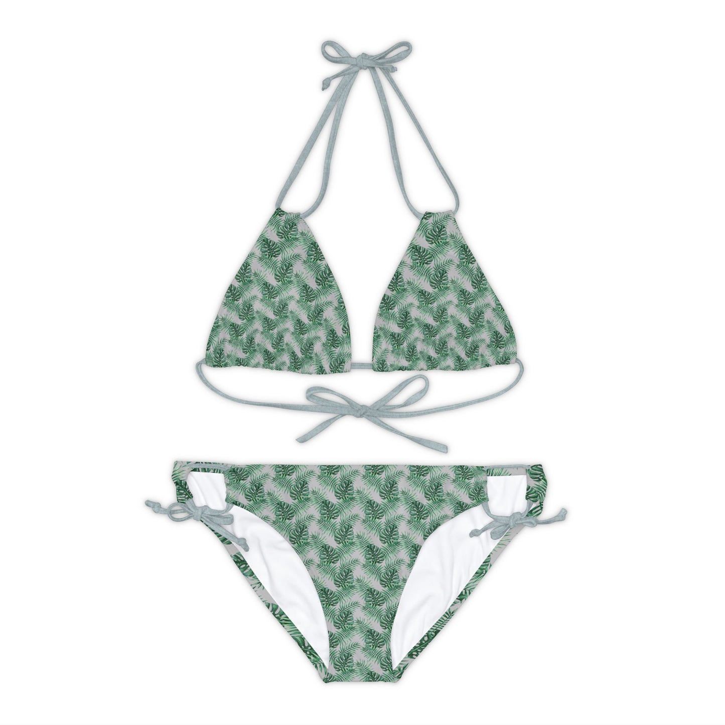 Grey Tropical Bliss Strappy Bikini Set (AOP)