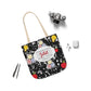 Personalized Black Composition Book Inspired Canvas Tote Bag with Colorful Straps, Cute School Bag, Eco-Friendly Tote, Back to School Shopping Bag, Teacher Gift Idea