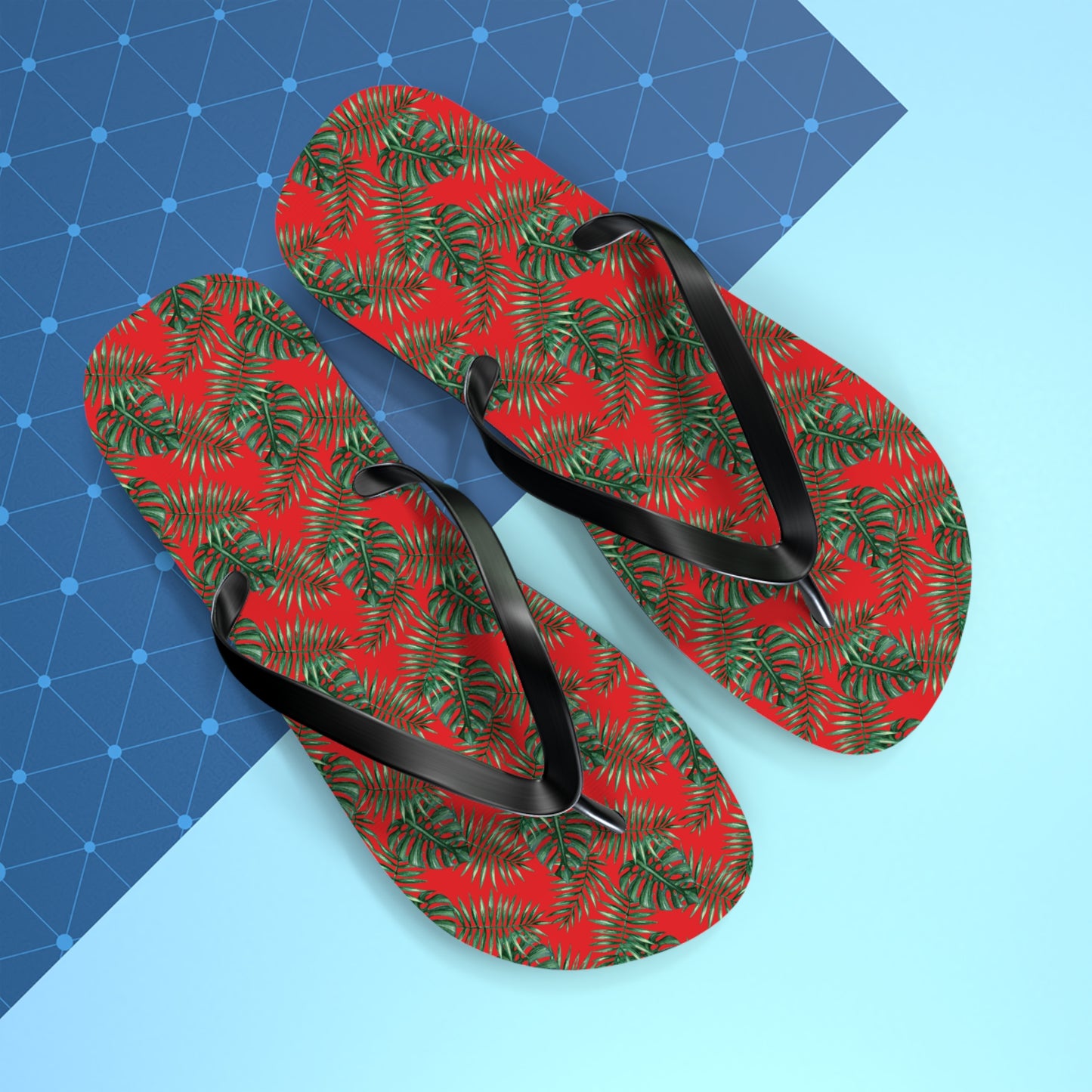 Red Tropical Bliss Flip Flops