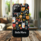 Personalized Whimsical Feline Garden Tough Phone Case — Custom Name iPhone & Samsung