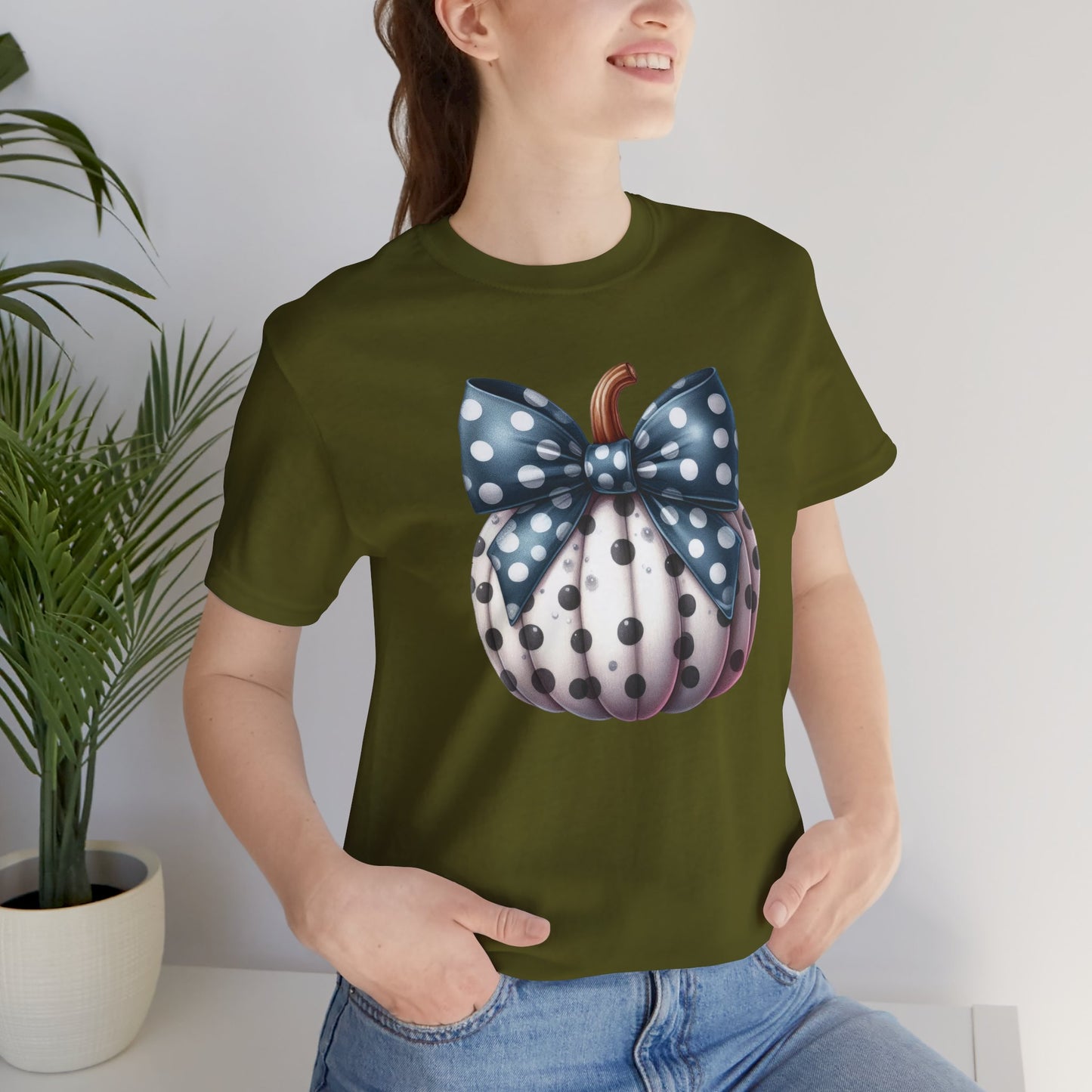 Polka Dot Pumpkin Charm Unisex Jersey Short Sleeve Tee