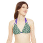 Grey Tropical Bliss Strappy Triangle Bikini Top (AOP)- (PY)