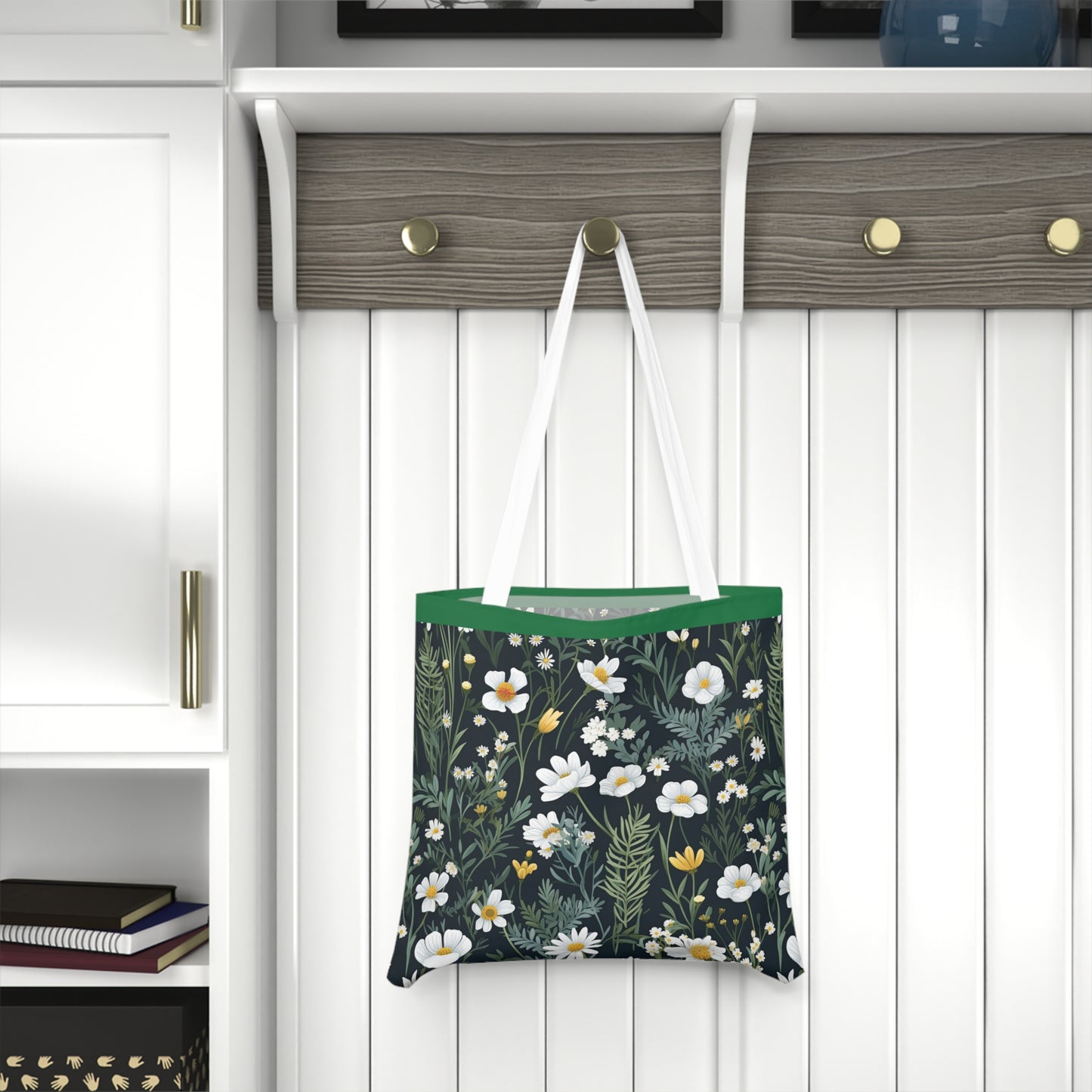 Daisy Delight Floral Shoulder Tote Bag - Eco-Friendly Market Bag with Nature Design