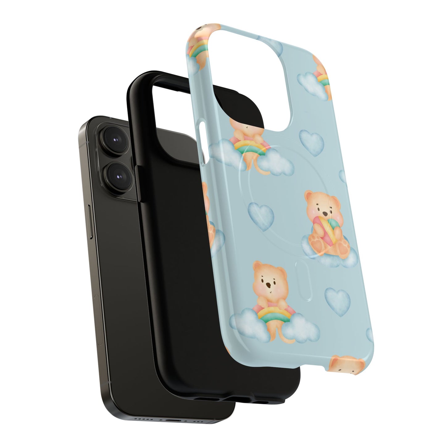 Cute Bear Magnetic iPhone Case, Kid-Friendly iPhone Cover, Stylish Cell Accessory, Gift for Kids, Durable Design for Any Occasion
