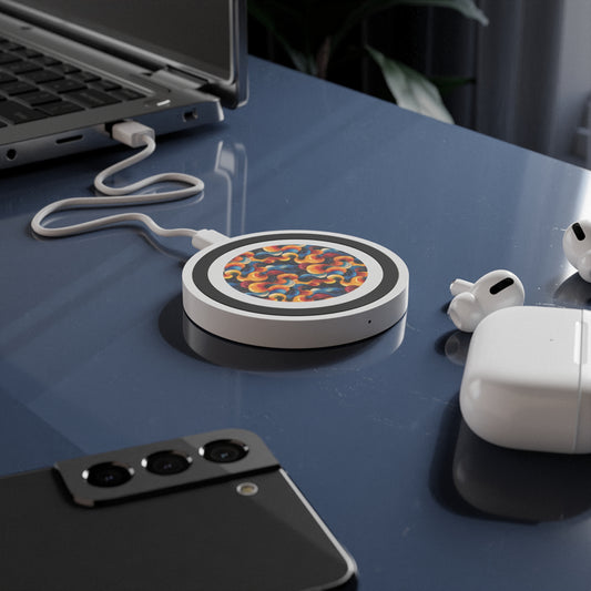 Cosmic Swirl Colorful Quake Wireless Charging Pad - Vibrant Abstract Design for Home & Office