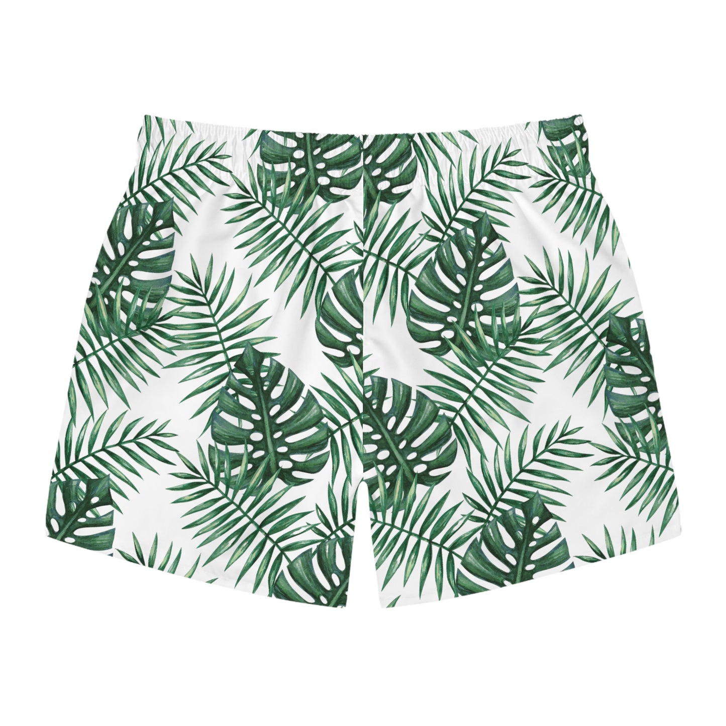 White Tropical Bliss Swim Trunks (AOP)