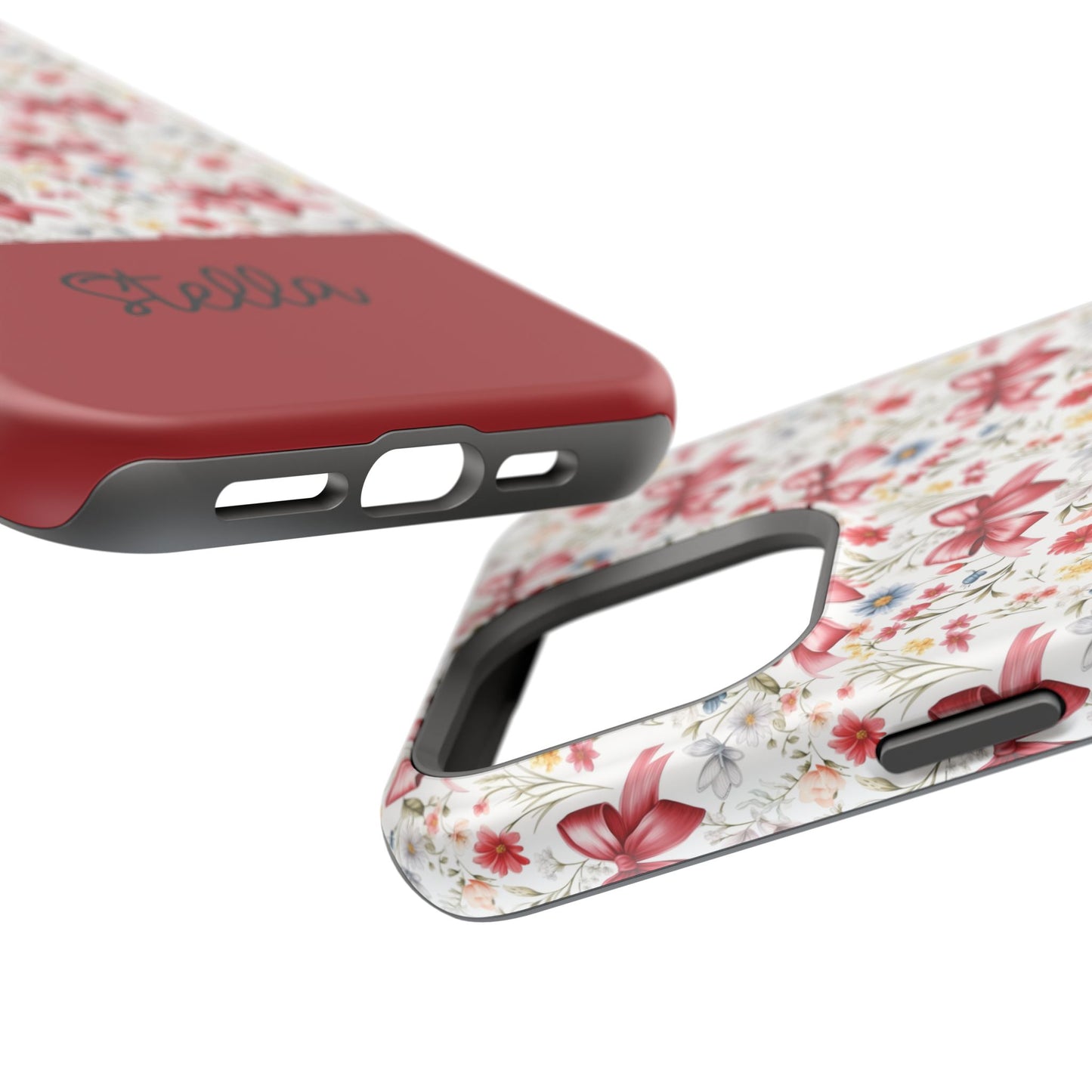 Personalized Rosette Coquette Floral Bow iPhone and Samsung Impact-Resistant Case — Custom Name Case