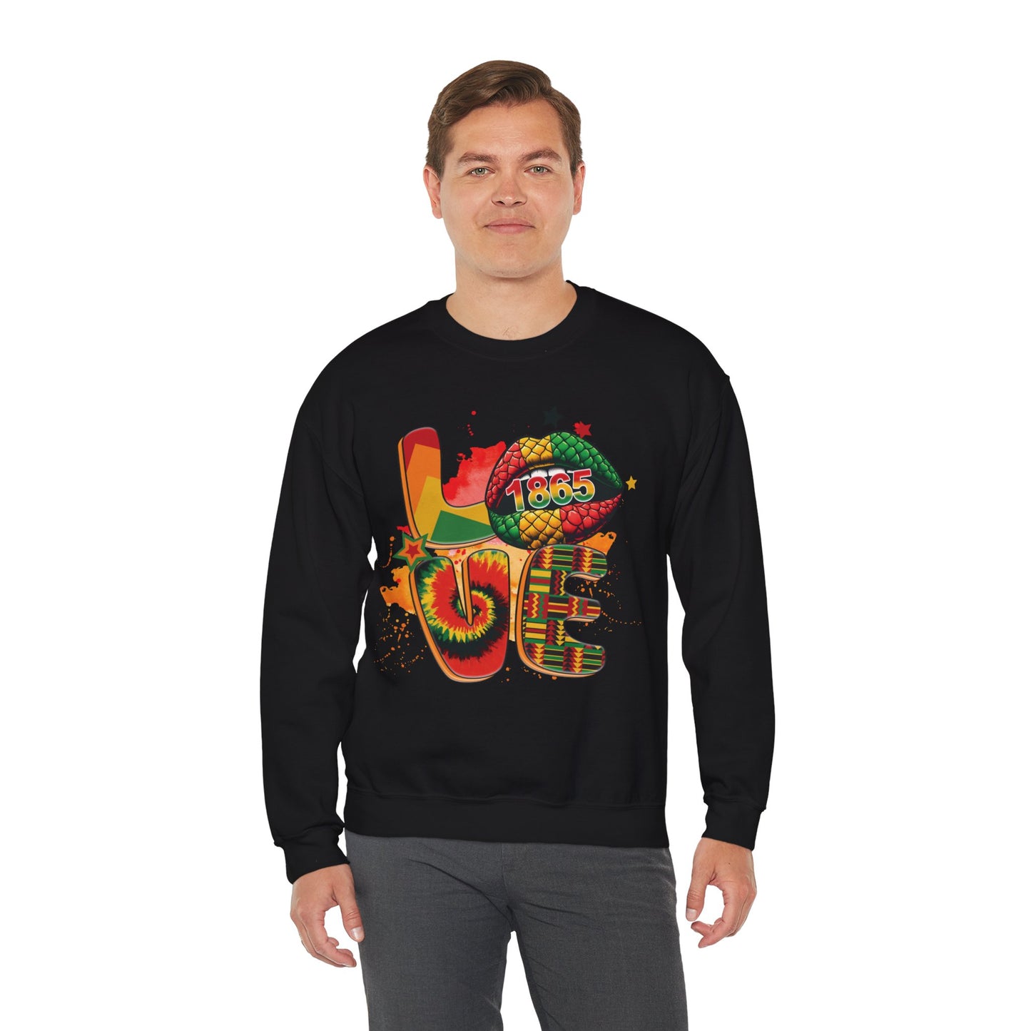 Black LOVE Unisex Heavy Blend™ Crewneck Sweatshirt