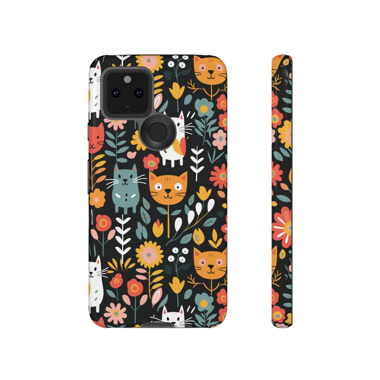 Whimsical Feline Garden iPhone, Samsung or Google Pixel Tough Cases