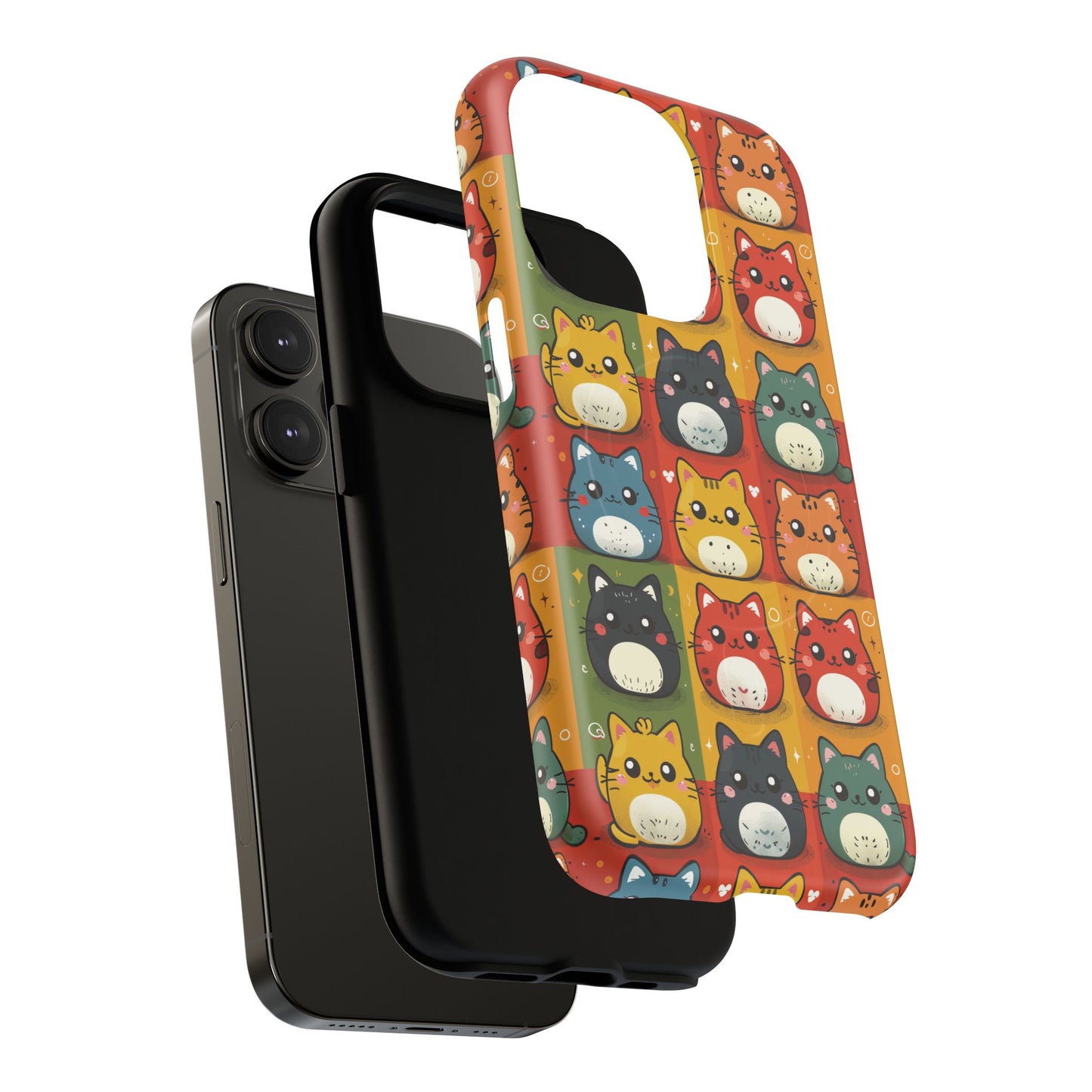Cute Kawaii Cat iPhone Case, Tough Magnetic iPhone Case, Animal Lover Gift, Kawaii iPhone Cover, Fun Cat Design