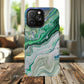 Marbled Tough iPhone Case, Magnetic Protector, Stylish Tech Accessory, Durable iPhone Cover, Unique Gift Idea