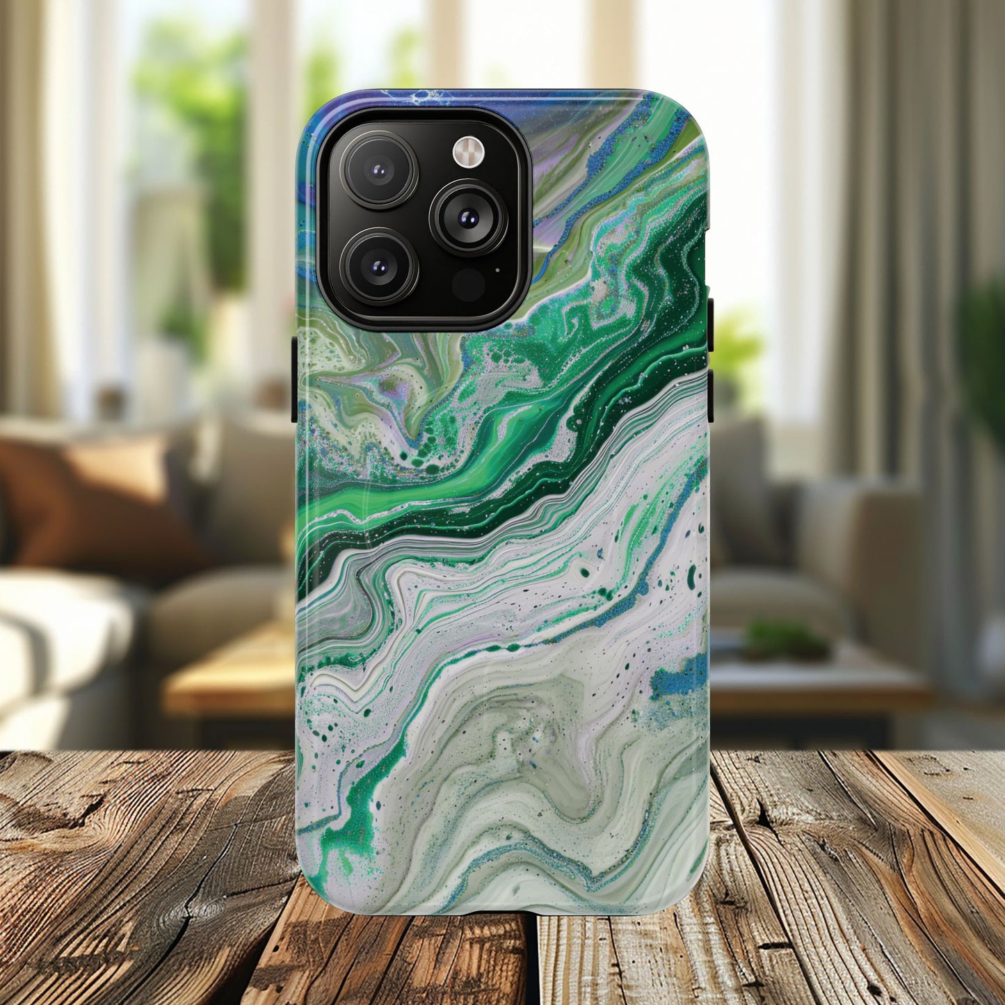 Marbled Tough iPhone Case, Magnetic Protector, Stylish Tech Accessory, Durable iPhone Cover, Unique Gift Idea