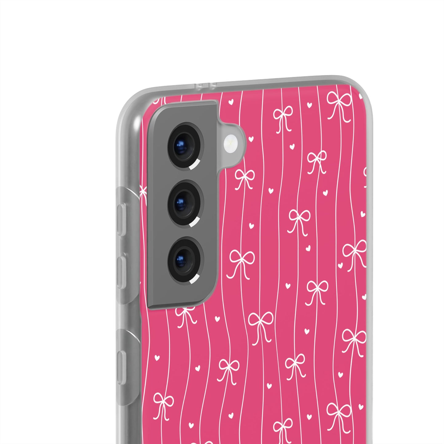 Personalized Pink Bow Coquette Slim Flexi iPhone and Samsung Cases — Custom Name or Affirmation