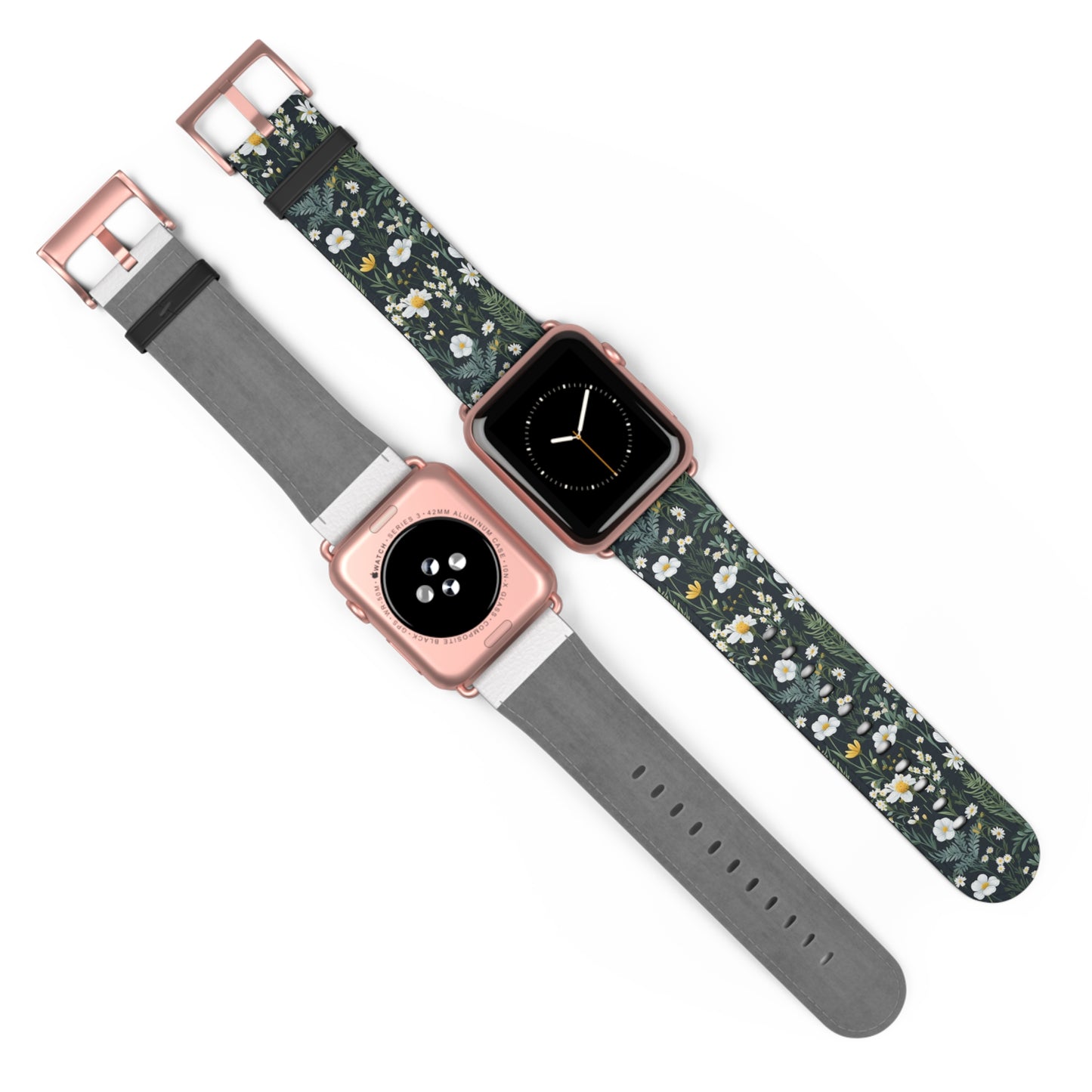 Daisy Delight Floral Print Watch Band - Stylish Accessory for Everyday Wear.