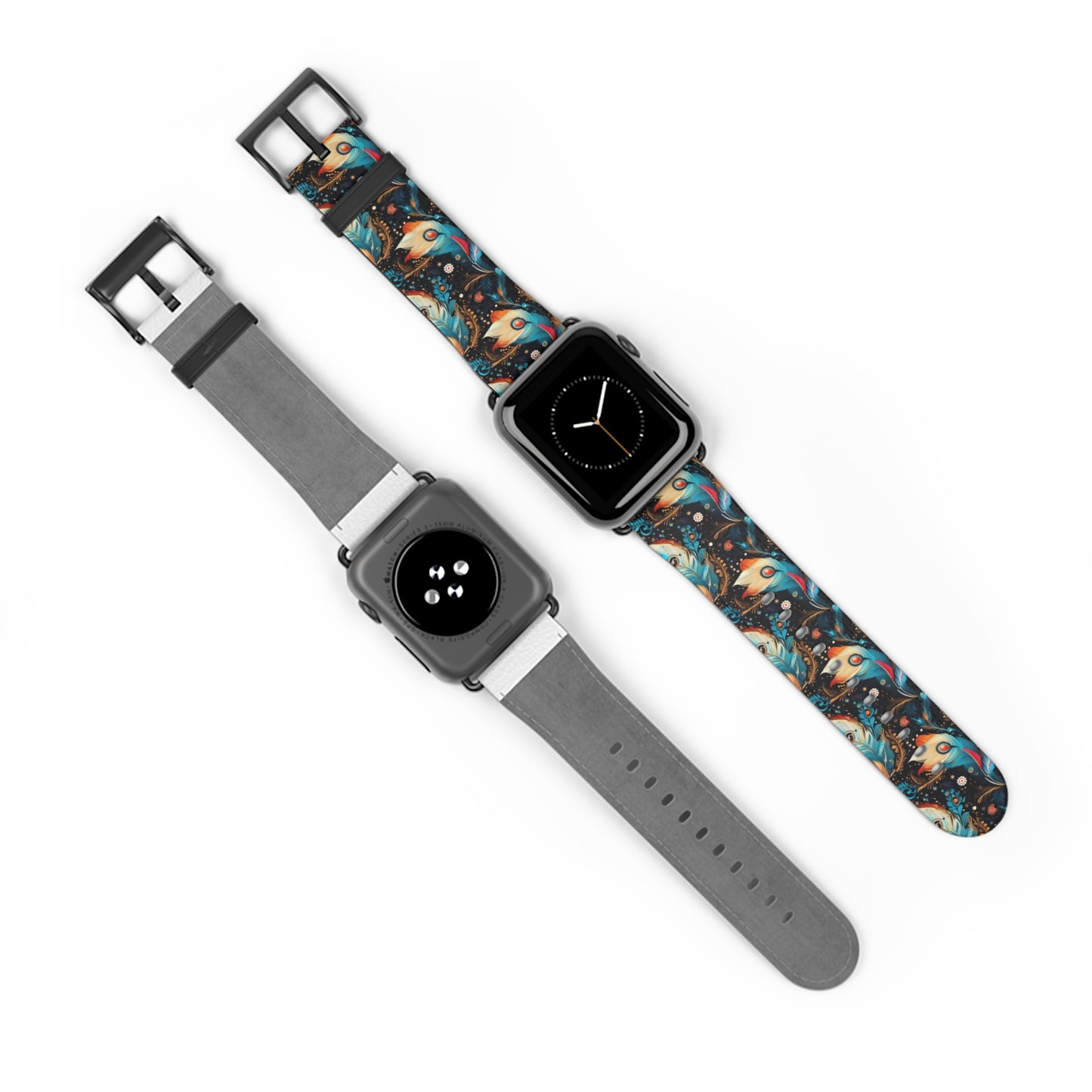 Ethereal Feathers Colorful Design Watch Band - Perfect Gift for Art Lovers,
