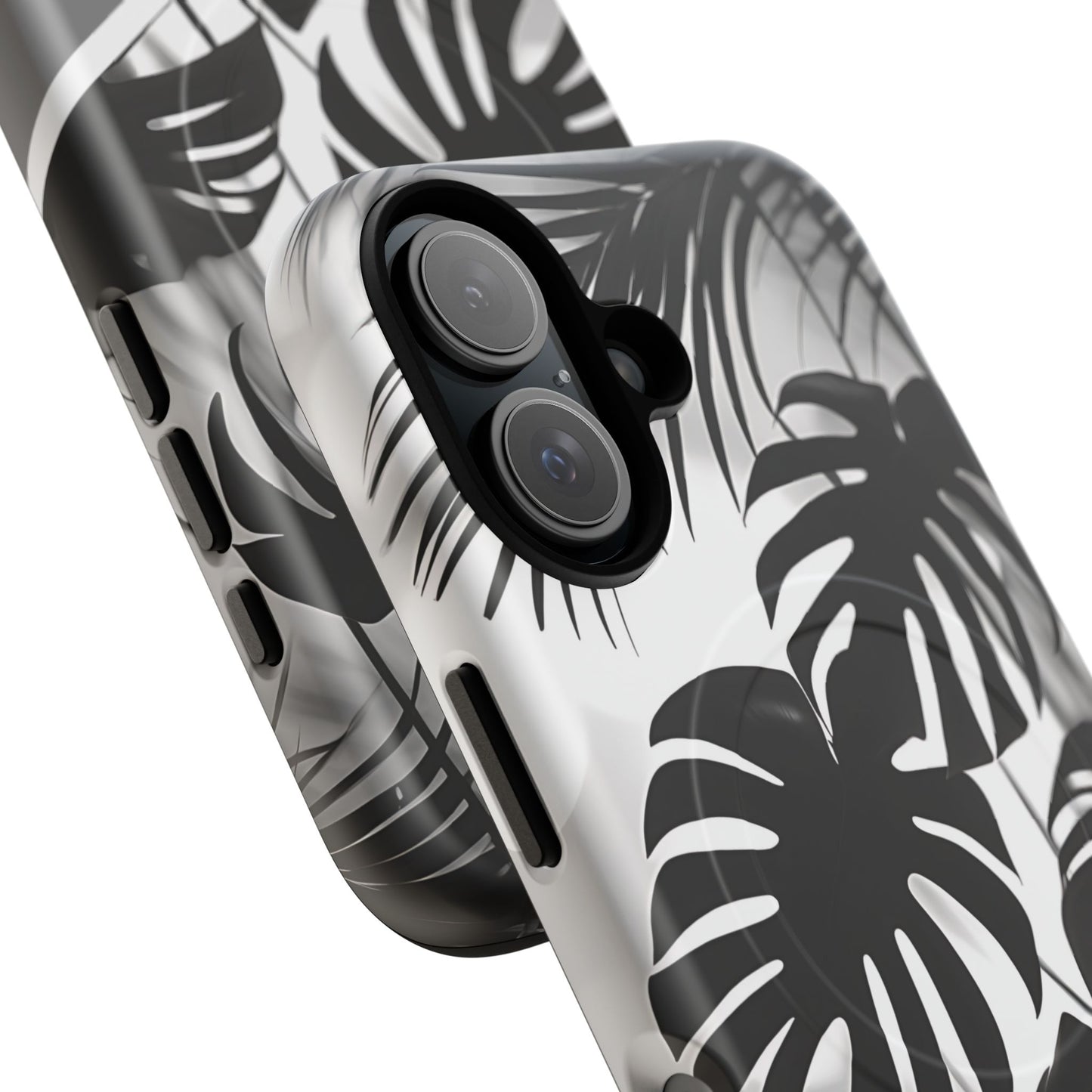 Personalized Monochrome Monstera Tropical Phone Case - Tough Magnetic MagSafe® Cases, Gifts for Nature Lovers, Stylish Phone Accessories, Gifts for Her.