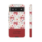 Personalized Rosette Coquette Phone Case - Custom Name/Message 'I Am Stronger Than The Storm' Floral Bow Protective Case
