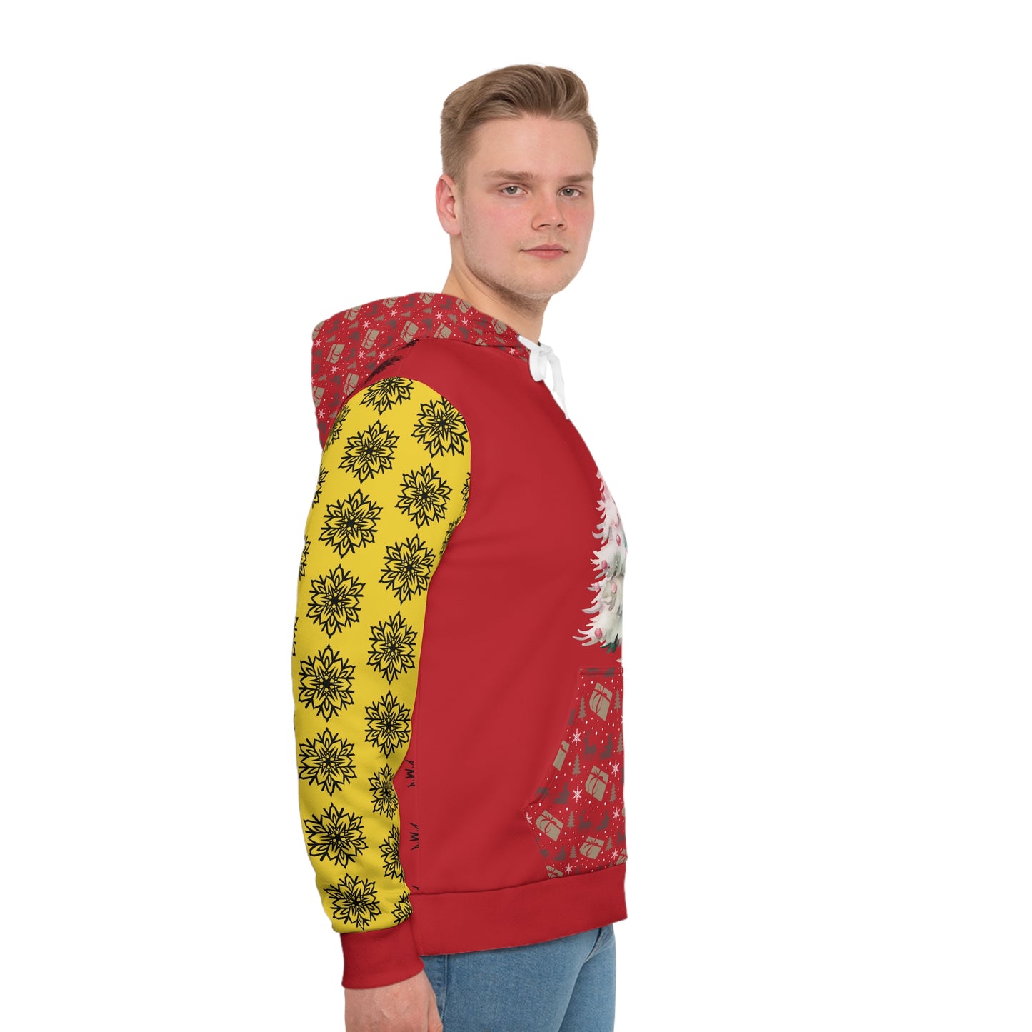 That Ugly Christmas Men's Hoodie with All-Over Print Design - Silky Smooth Polyester Fabric