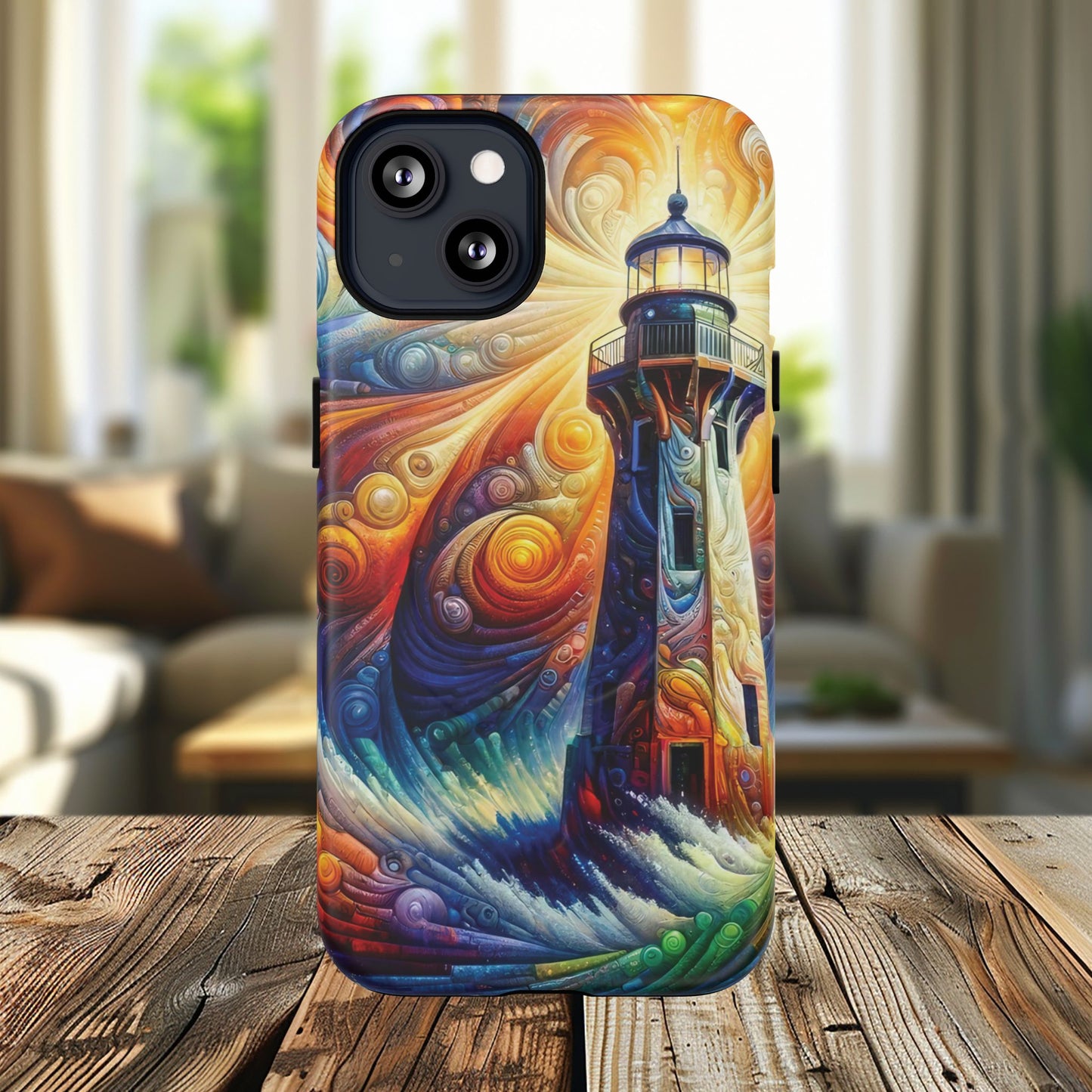 Vibrant Lighthouse Magnetic iPhone Case, Durable Protection for Everyday Adventure, Gift for Nature Lovers, Colorful iPhone Cover