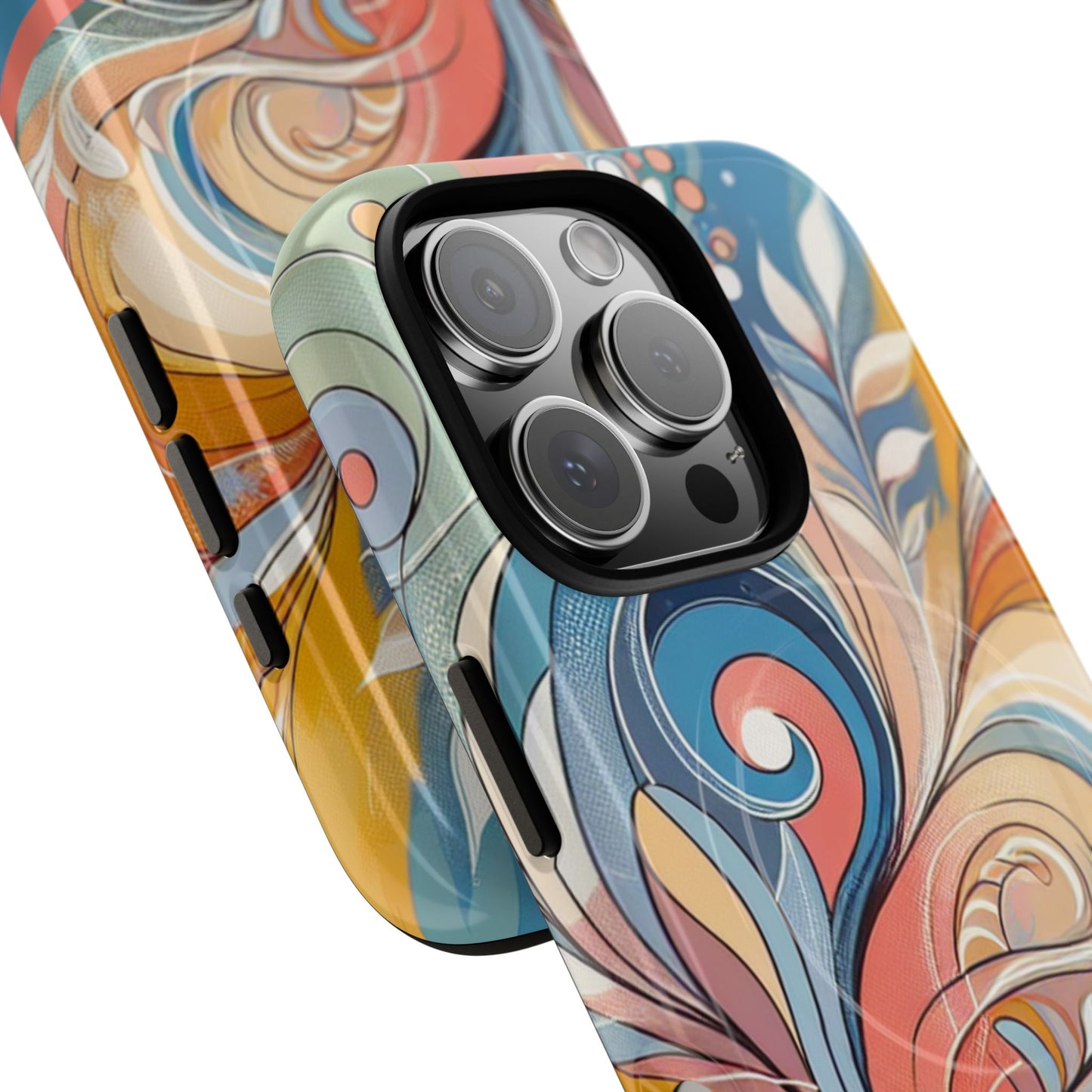 Personalized Sunset Garden Whirl Tough iPhone Magnetic Case for iPhone, Artistic Phone Cover, Durable Protection, Gifts for Her, Unique Style