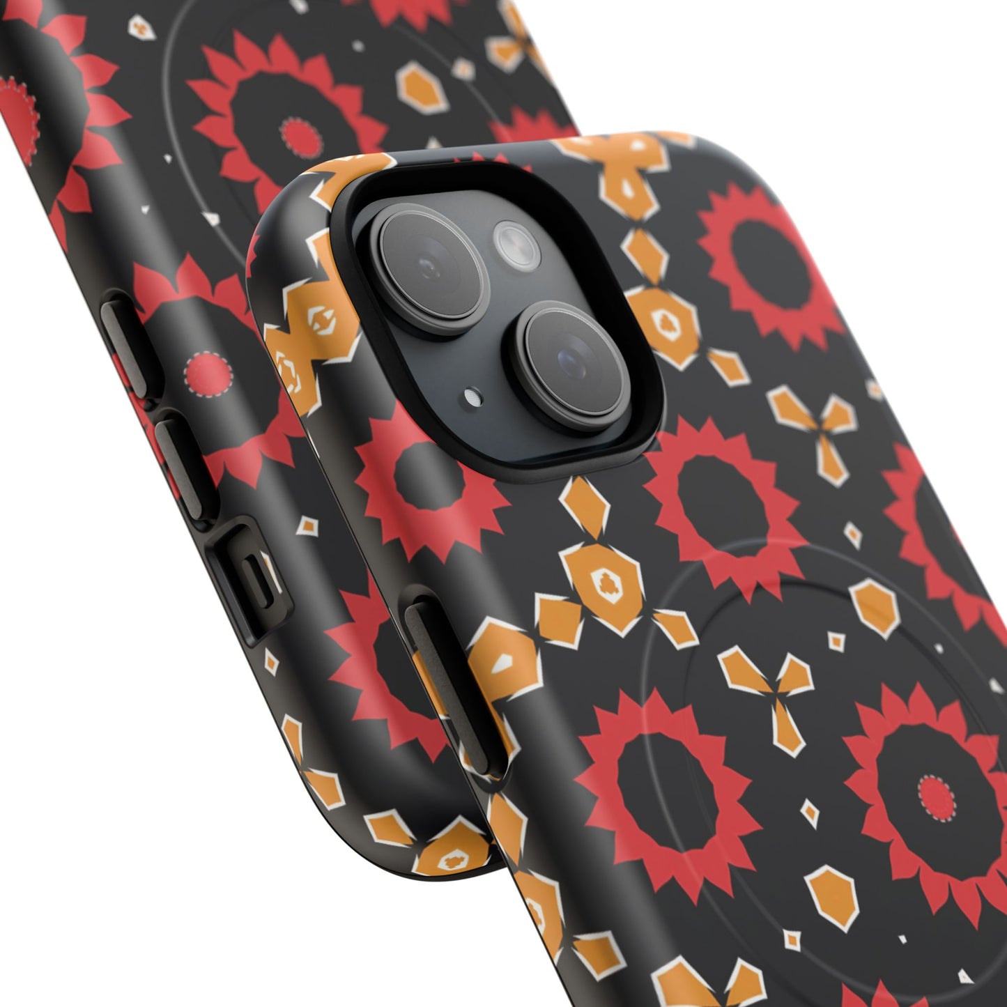 Midnight Ember Bloom Tough Magnetic iPhone Case, Bohemian Floral Design, Stylish iPhone Protection, Gift for Her, Trendy iPhone Accessories