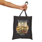 Inspirational Cotton Canvas Tote Bag - 'True Story, He's Not Here!'