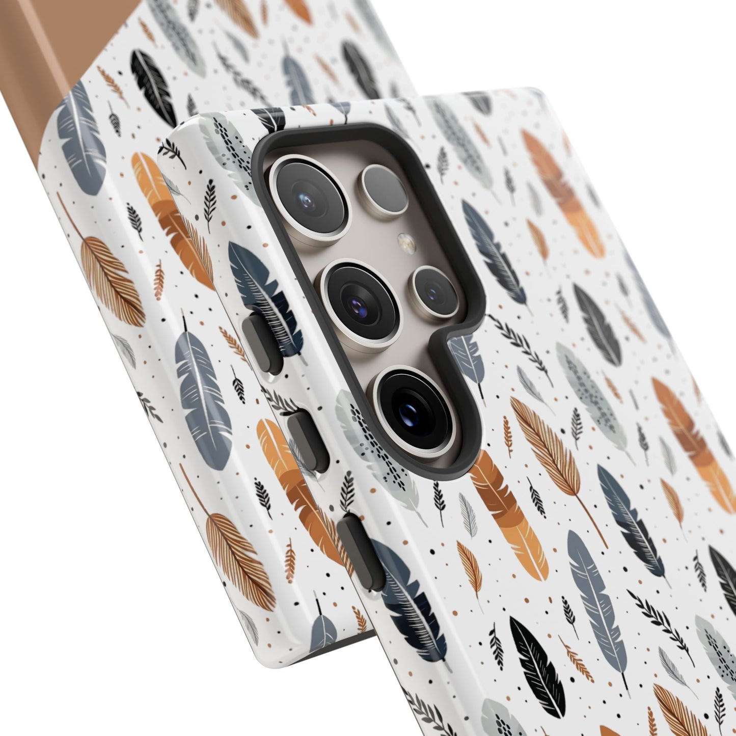 Personalized Whispering Feathers Tough Case — Dark Feather Protective Phone Case for Samsung & Google