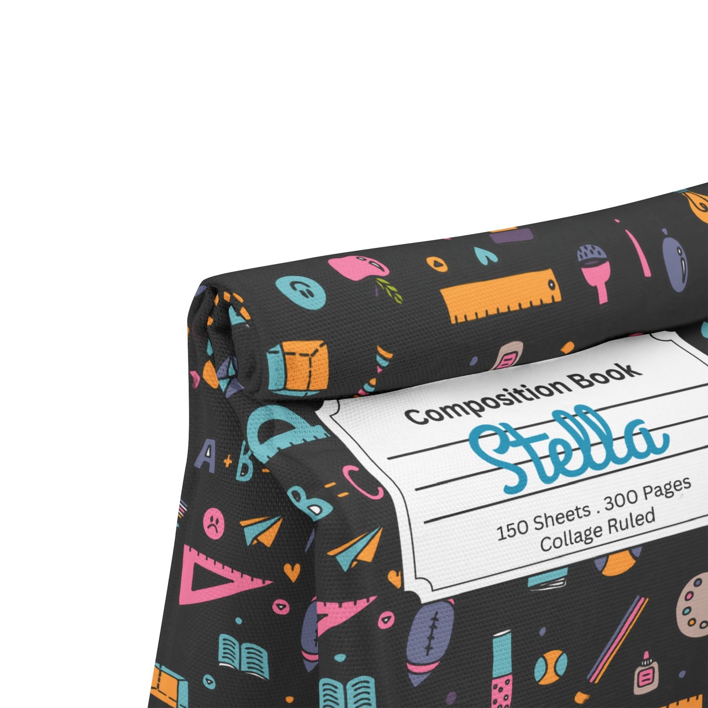 Custom Chalkboard Chic Composition Book Inspired Stylish Polyester Lunch Box for Kids - Perfect for School, Picnics, or Snacks | Personalized ABC Design, Back to School, Family [...]