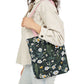 Daisy Delight Floral Canvas Tote Bag with 5-Color Straps | Eco-Friendly Shopping Bag