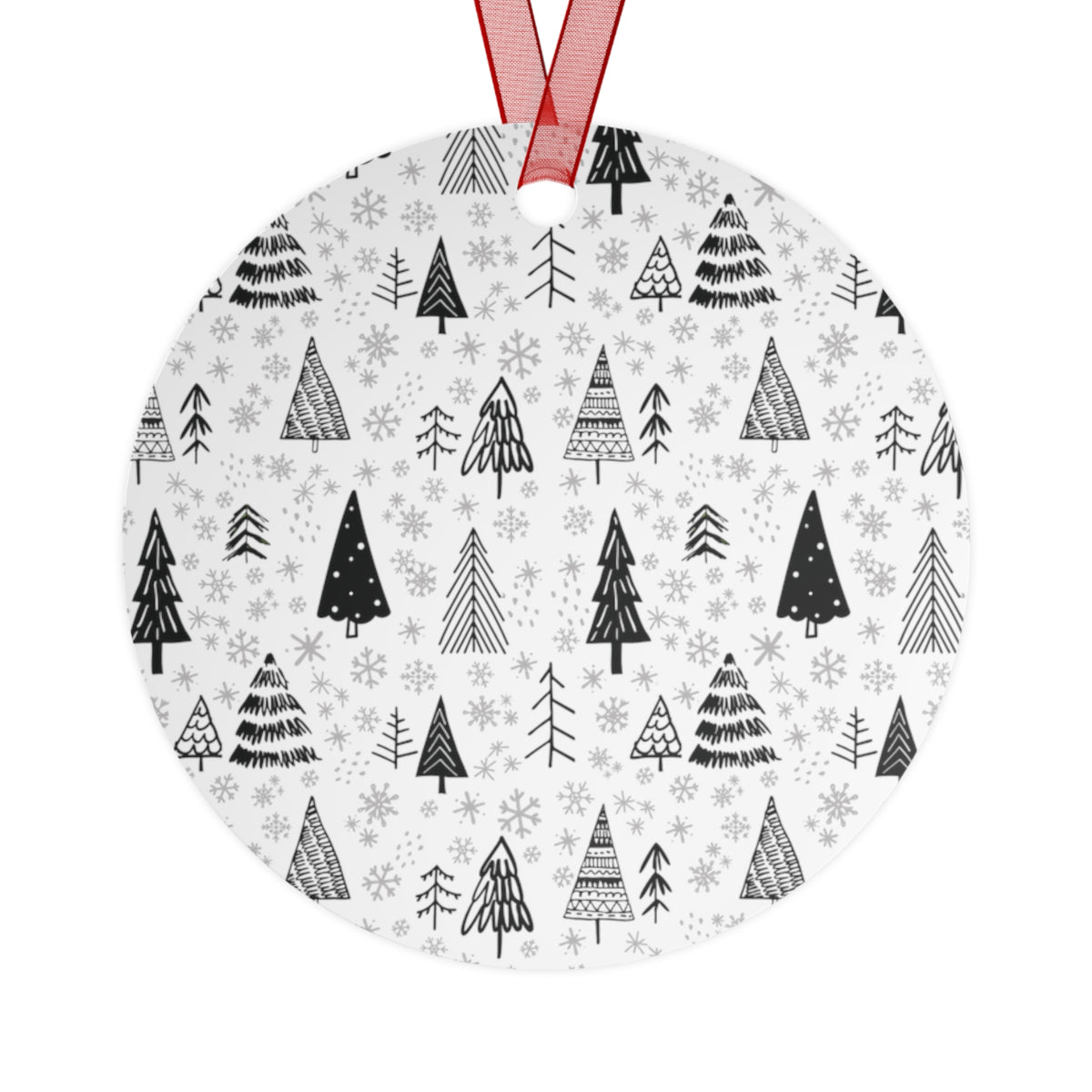 Personalized First Christmas Metal Ornament — Custom Name & Year, Sleigh and Tree Design