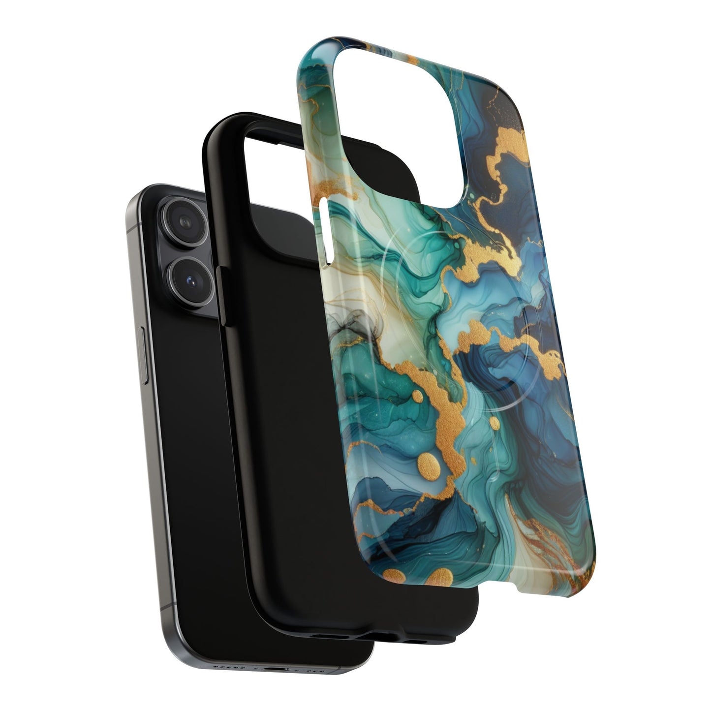 Ocean Quartz Luxe Marble Pattern Tough Magnetic iPhone Case, Phone Accessories, Luxury Gift, Durable iPhone Cover, Unique Design for iPhone Users.