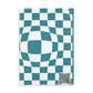 Teal Checkered Charm Hardcover Notebook with Puffy Covers (PY)