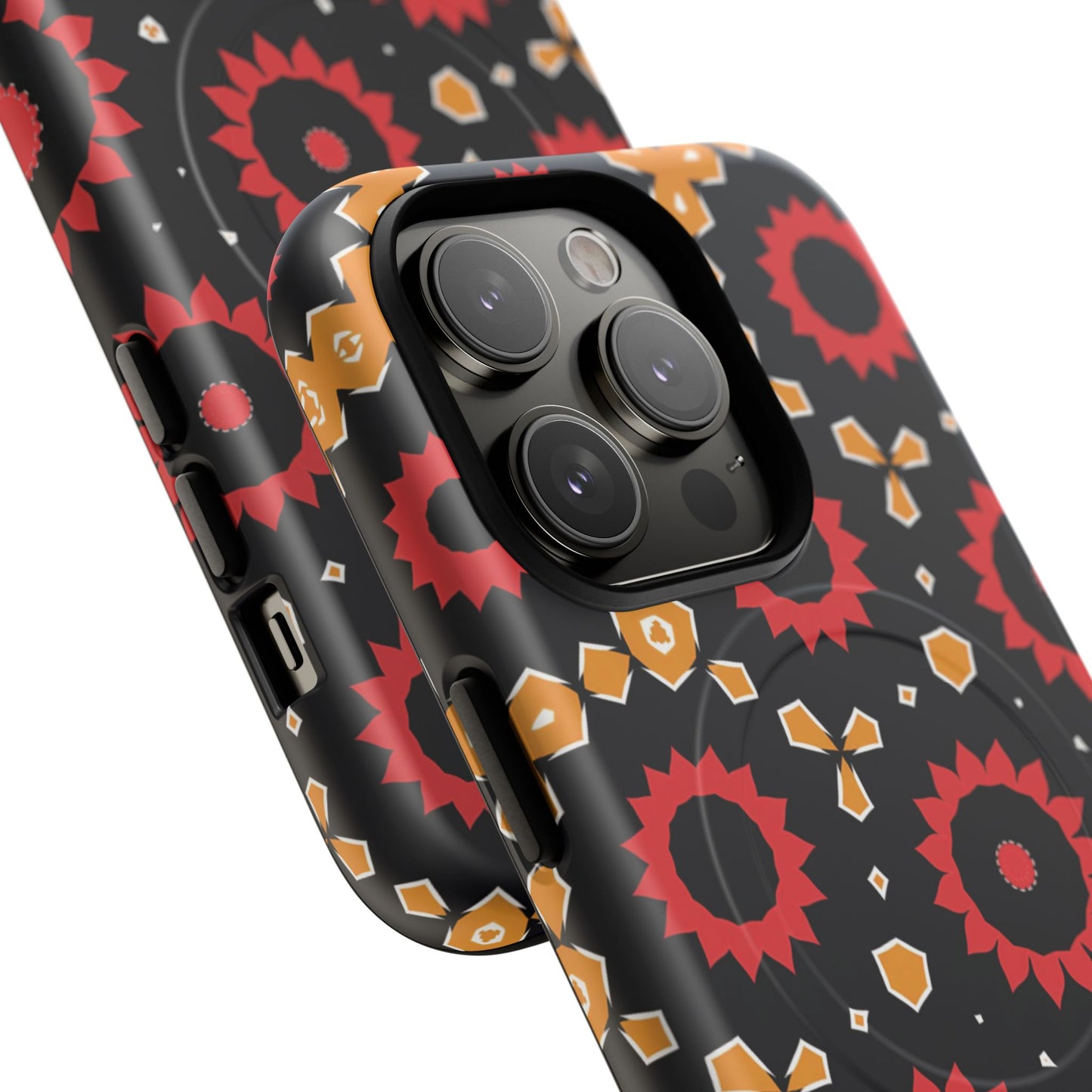 Midnight Ember Bloom Tough Magnetic iPhone Case, Bohemian Floral Design, Stylish iPhone Protection, Gift for Her, Trendy iPhone Accessories