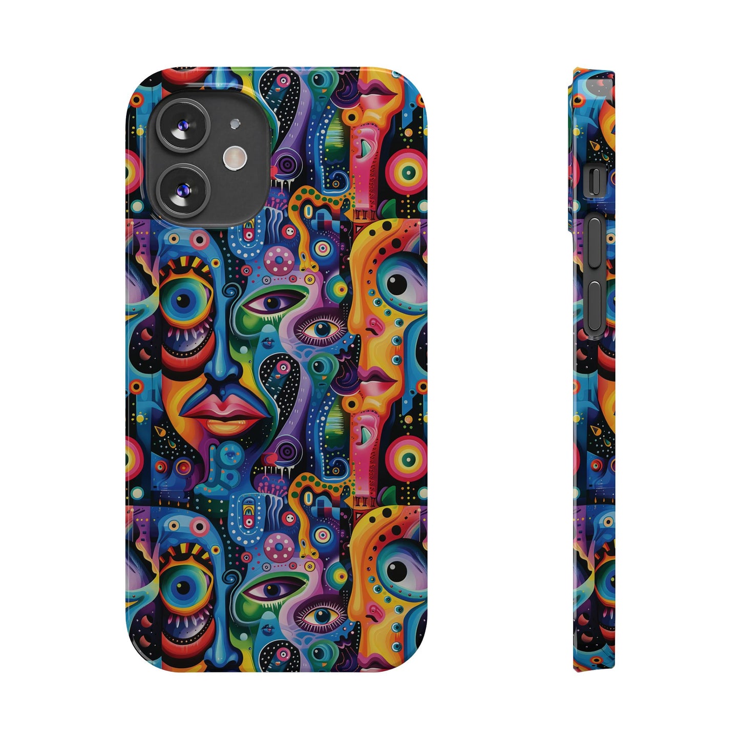 Psychedelic Visions Slim iPhone Case - Vibrant Design for Artistic Souls