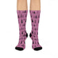 Winter Wonderland Pink Cushioned Crew Socks - Comfortable DTG Print One-Size Style