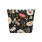 Blossom Elegance: Noir Garden Cotton Cosmetic Bag