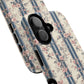 Victorian Rose Stripe iPhone Case, Tough Magnetic Cases for Stylish Protection, Flower Pattern iPhone Cover, Trendy Gift Idea for Her