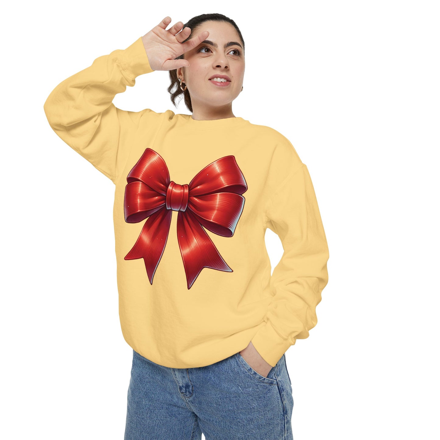 Bow Charm Valentines Unisex Comfort Colors Garment-Dyed Sweatshirt