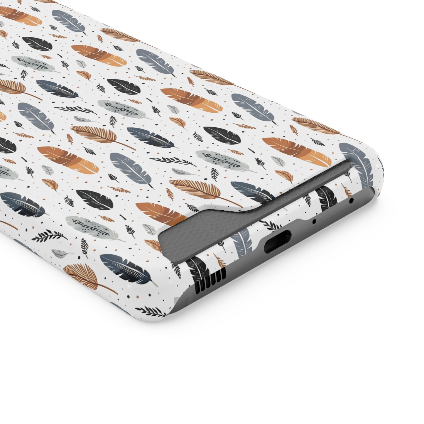 Whispering Feathers iPhone and Samsung Case With Card Holder