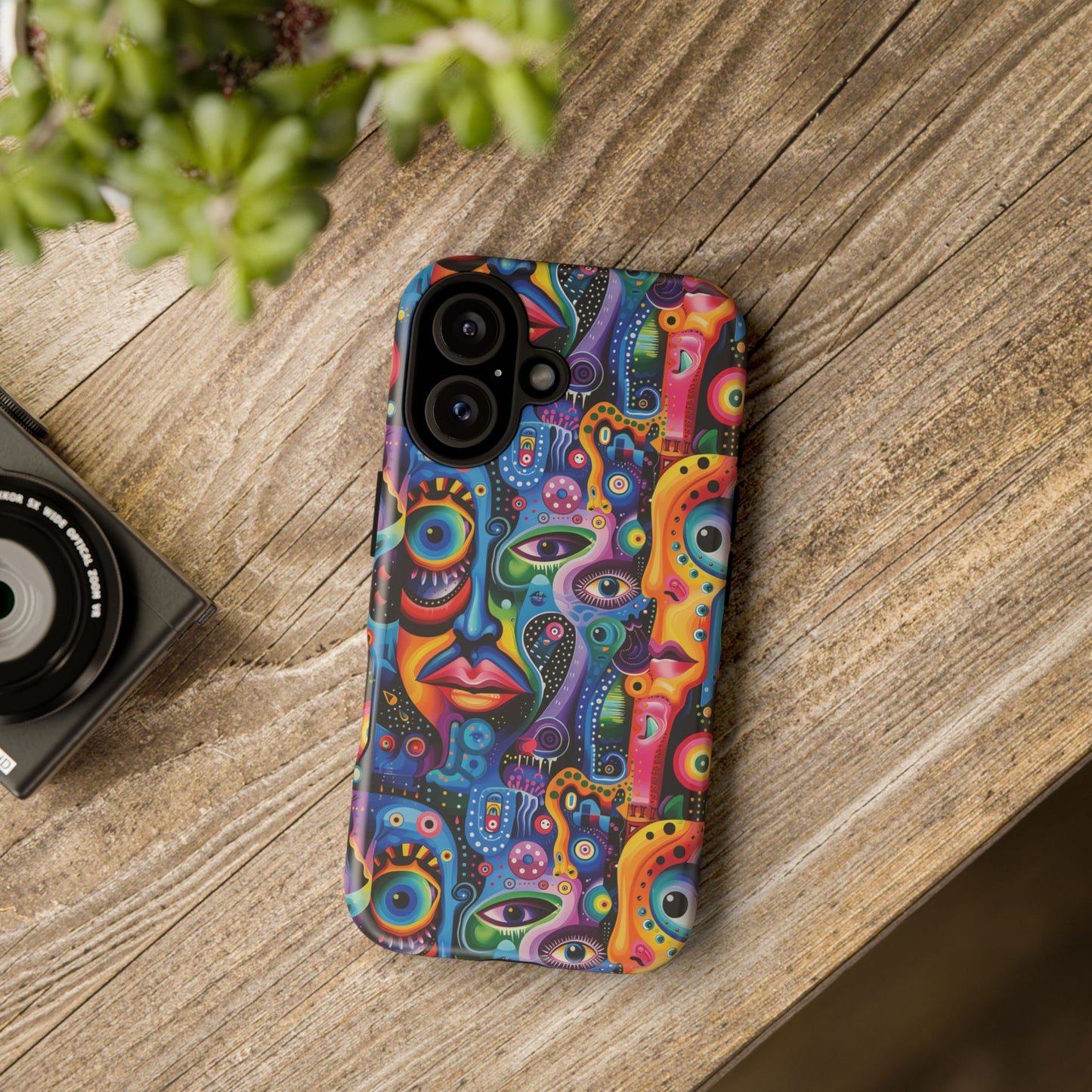 Psychedelic Visions Colorful Art iPhone Case - Tough Cases with Vibrant Abstract Design
