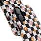Groovy Checkered Bloom iPhone Case, Tough Magnetic Cases for Women, Stylish iPhone Cover, Trendy Floral Print, Gift for Her, Everyday Accessories