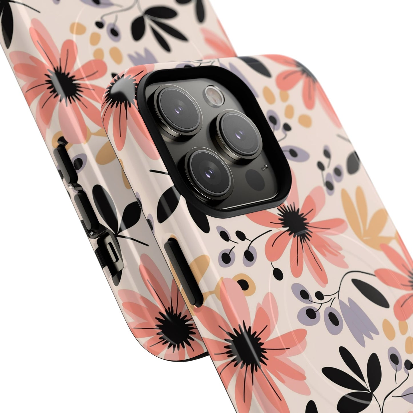 Stylish Soft Petal Noir iPhone Case, Floral iPhone Accessory for Her, Tough iPhone Magnetic Cases, Trendy iPhone Cover, Gift for Friends, Summer Vibes